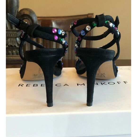 REBECCA MINKOFF - 🎉HP🎉 L Sz 6.5 (37) Nanine Suede & Crystal 3” Heels NEW IN BOX! - Picture 8 of 16